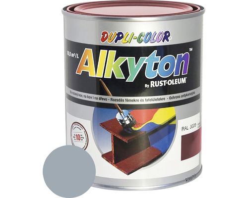 Samozákladová farba na hrdzu i drevo lesklá Alkyton 0,25 l sivý hliník RAL9007