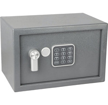 Sivý trezor s digitálnym kombinačným zámkom a kľúčom
