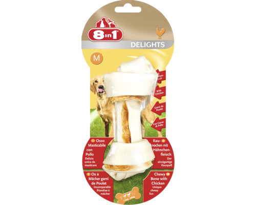 Maškrta pre psov 8in1 Delights žuvacia kosť M 1 ks