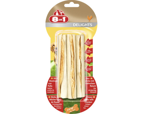 8in1 Delights žuvacie tyčinky s kuracím mäsom pre psy