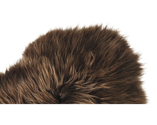 Detail hnedého koberca z ovčej kože