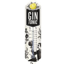 Dekoratívny teplomer s motívom Gin Tonic pre vnútorné aj vonkajšie použitie