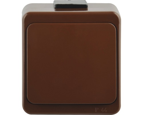 Hnedý povrchový spínač s krytím IP44