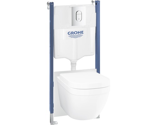 Závesné WC set GROHE Euro Keramik 5v1 bez splachovacieho kruhu vr. WC dosky 39535000