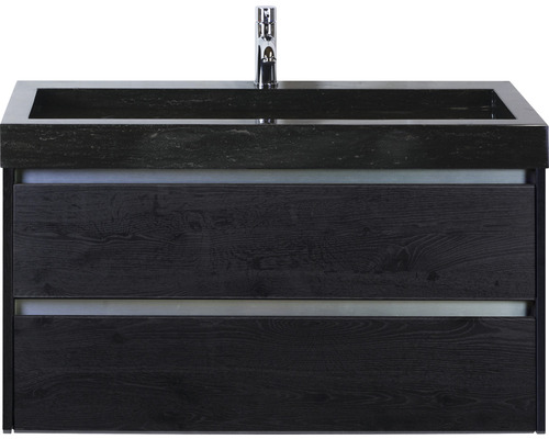 Kúpeľňový nábytkový set Sanox Dante farba čela black oak ŠxVxH 101 x 58 x 45,5 cm s umývadlom z prírodného kameňa Kúpeľňový nábytkový set Sanox Dante farba čela black oak ŠxVxH 101 x 58 x 45,5 cm s umývadlom z prírodného kameňa
