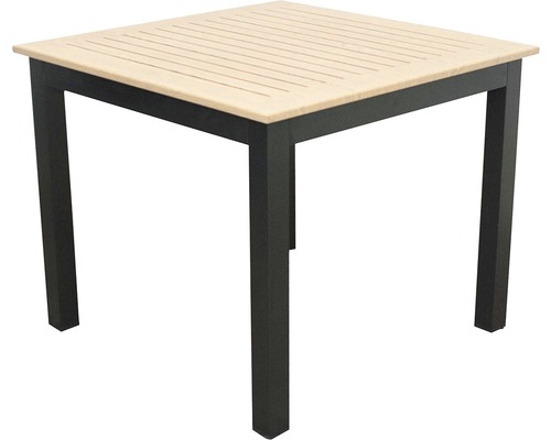 Záhradný stôl hliníkový s doskou v dekore dreva Doppler EXPERT WOOD 90 x 90 x 75 cm antracit