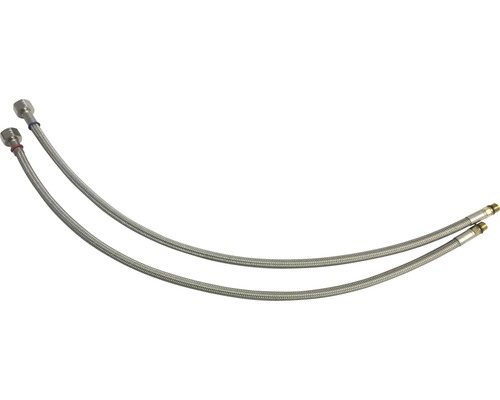 Dve pancierové hadice s rôznymi prípojkami