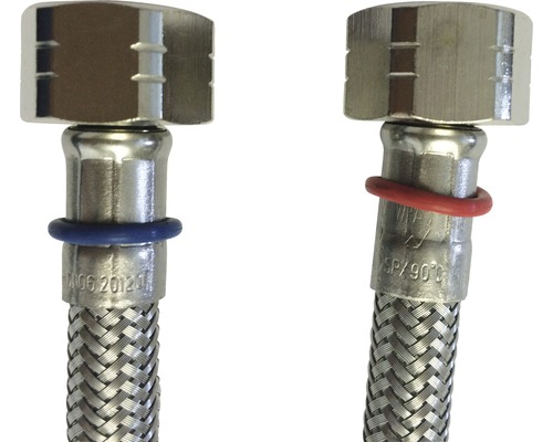 Dve pancierové hadice s rôznymi tesniacimi krúžkami