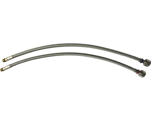 Dve pancierové hadice z nehrdzavejúcej ocele rôznej dĺžky