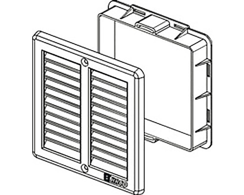 Ventilačná mriežka s rámom na montáž na stenu