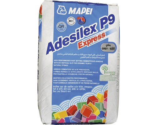 Lepidlo na obklady a dlažbu MAPEI Adesilex P9 Express C2TE mrazuvzdorné 25 kg sivé