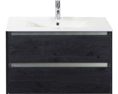 Kúpeľňový nábytkový set Sanox Dante farba čela black oak ŠxVxH 81 x 52 x 46 cm s keramickým umývadlom Kúpeľňový nábytkový set Sanox Dante farba čela black oak ŠxVxH 81 x 52 x 46 cm s keramickým umývadlom