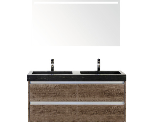 Kúpeľňový nábytkový set Sanox Dante farba čela tabacco ŠxVxH 121 x 170 x 45,5 cm s umývadlom z prírodného kameňa a zrkadlom s LED osvetlením Kúpeľňový nábytkový set Sanox Dante farba čela tabacco ŠxVxH 121 x 170 x 45,5 cm s umývadlom z prírodného kameňa a zrkadlom s LED osvetlením