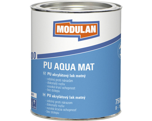 PU akrylátový lak matný Modulan PU Aqua Mat RAL3000 Ohnivo červená 750 ml