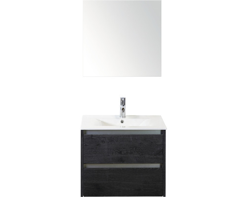 Kúpeľňový nábytkový set Sanox Dante farba čela black oak ŠxVxH 61 x 170 x 46 cm s keramickým umývadlom a zrkadlom Kúpeľňový nábytkový set Sanox Dante farba čela black oak ŠxVxH 61 x 170 x 46 cm s keramickým umývadlom a zrkadlom