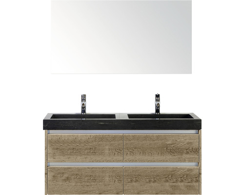 Kúpeľňový nábytkový set Sanox Dante farba čela dub prírodný ŠxVxH 121 x 170 x 45,5 cm s umývadlom z prírodného kameňa a zrkadlom Kúpeľňový nábytkový set Sanox Dante farba čela dub prírodný ŠxVxH 121 x 170 x 45,5 cm s umývadlom z prírodného kameňa a zrkadlom