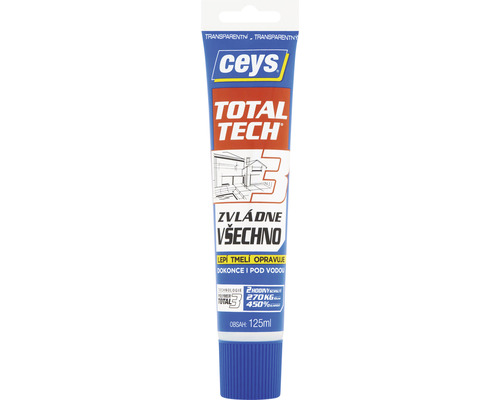 Univerzálne lepidlo Ceys Total Tech transparentné 125 ml Ceys Total Tech lepidlo v tube s objemom 125 ml