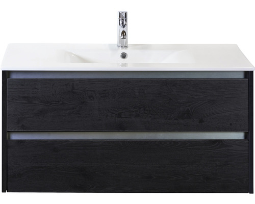 Kúpeľňový nábytkový set Sanox Dante farba čela black oak ŠxVxH 101 x 52 x 46 cm s keramickým umývadlom Kúpeľňový nábytkový set Sanox Dante farba čela black oak ŠxVxH 101 x 52 x 46 cm s keramickým umývadlom