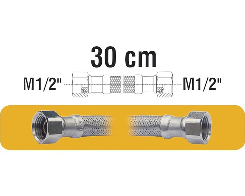 Flexibilná hadica F1/2"xF1/2" 30 cm