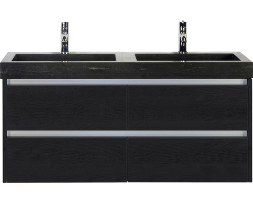 Kúpeľňový nábytkový set Sanox Dante farba čela black oak ŠxVxH 121 x 58 x 45,5 cm s umývadlom z prírodného kameňa Kúpeľňový nábytkový set Sanox Dante farba čela black oak ŠxVxH 121 x 58 x 45,5 cm s umývadlom z prírodného kameňa