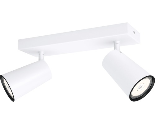 Bodové svietidlo Philips 50572/31/PN PAISLEY GU10 2x3,5 W 2x360 lm 2700 K biele Stropné svietidlo s dvoma reflektormi