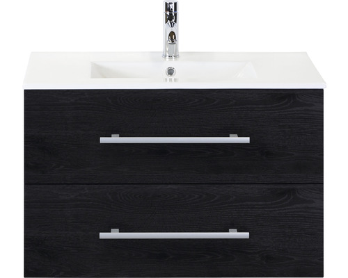Kúpeľňový nábytkový set Sanox Stretto farba čela black oak ŠxVxH 81 x 51,8 x 39 cm s keramickým umývadlom Kúpeľňový nábytkový set Sanox Stretto farba čela black oak ŠxVxH 81 x 51,8 x 39 cm s keramickým umývadlom