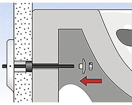 Montážny návod pre toaletu s kolíkmi a maticami na montáž na stenu