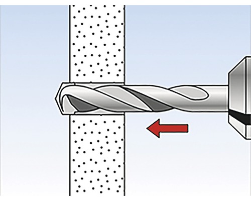 Ilustrácia vŕtačky vŕtajúcej do steny.