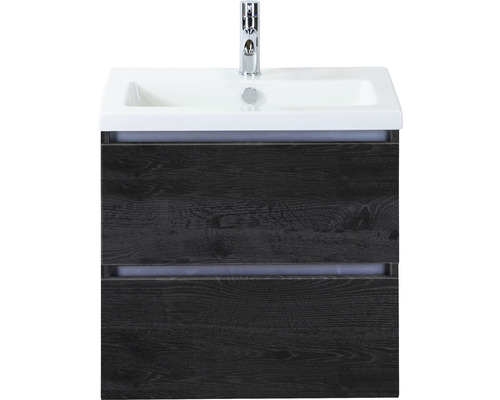 Kúpeľňový nábytkový set Sanox Vogue farba čela black oak ŠxVxH 61 x 59 x 41 cm s keramickým umývadlom