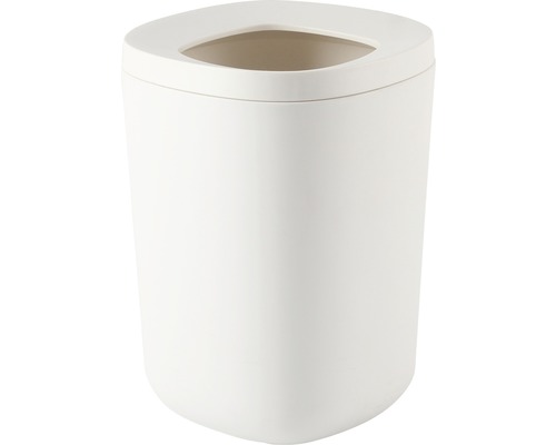 Biely odpadkový kôš s otvoreným vekom