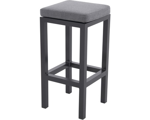 Barová stolička so štvorcovým sedadlom a kovovým rámom