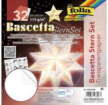 Bascetta hviezdicový set, priehľadný papier, 20 x 20 cm, 32 kusov