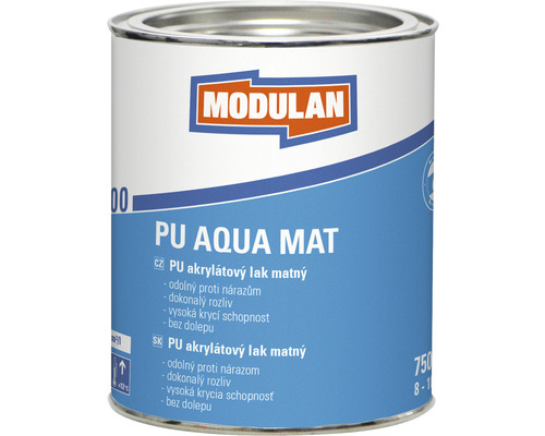 PU akrylátový lak hodvábne matný Modulan PU Aqua Satin RAL5010 Horcovo modrá 750 ml