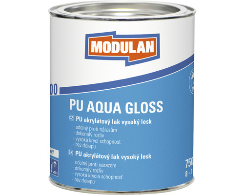 PU akrylátový lak vysoký lesk Modulan PU Aqua Gloss RAL9016 Dopravná biela 750 ml-0