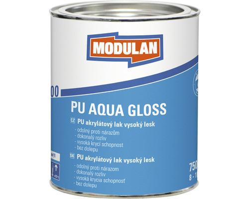 PU akrylátový lak vysoký lesk Modulan PU Aqua Gloss RAL7016 Antracitová sivá 750 ml