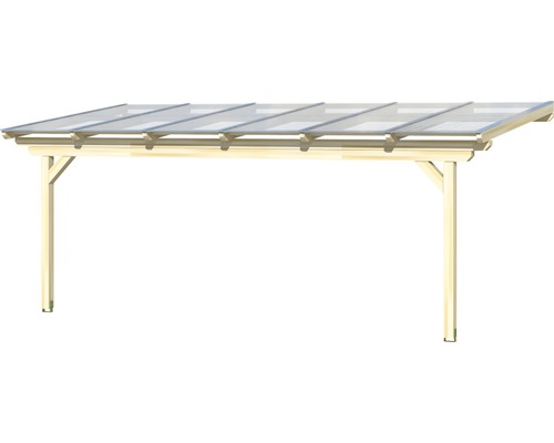 Drevený prístrešok pre auto s priehľadnou strechou