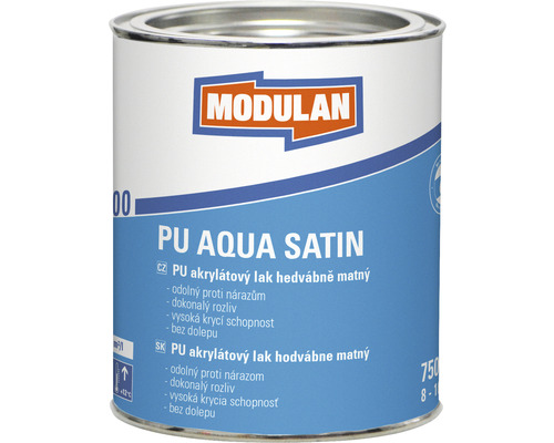 PU akrylátový lak hodvábne matný Modulan PU Aqua Satin RAL7035 Svetlosivá 750 ml