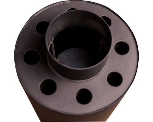 Oceľová rozeta dymovodu s otvormi na montáž na stenu