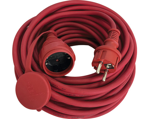 Predlžovací kábel HO5RR-F IP44 25m schuko/schuko červený Predlžovací kábel so zástrčkou a zásuvkou