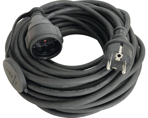Predlžovací kábel HO5RR-F IP44 25m schuko/schuko čierny Predlžovací kábel so zástrčkou a zásuvkou