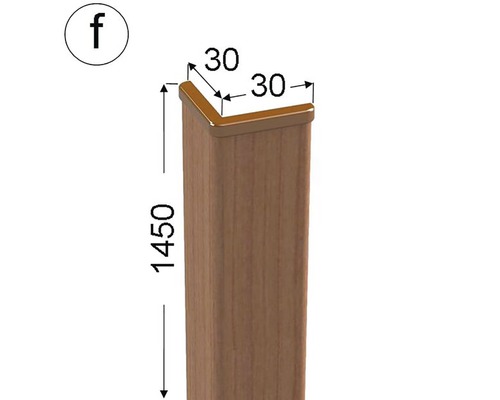 Drevený plotový stĺpik s rozmermi 30 x 30 x 1450 milimetrov