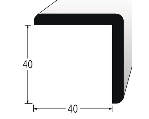 Rohový profil s rozmermi 40 x 40 milimetrov.