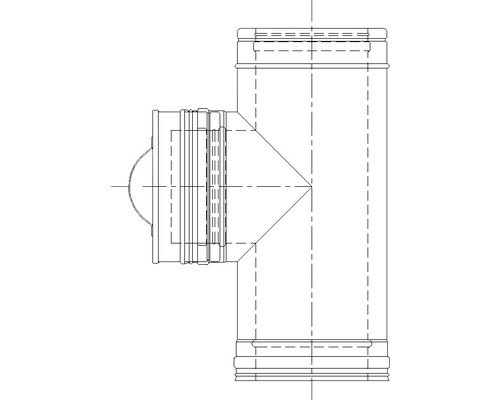 Schéma odtokovej rúry T-kus