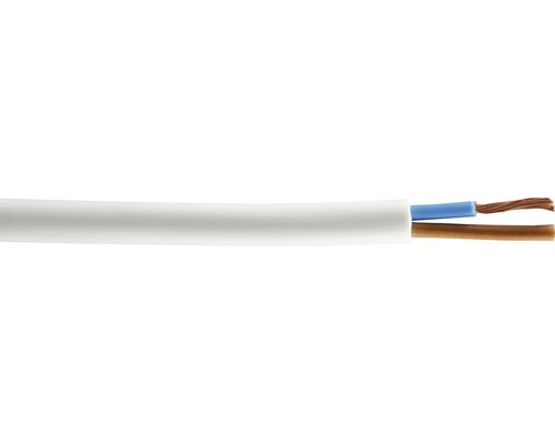 Kábel H05VV-F (CYSY) 2x1,5 biely, metrážny tovar Elektrický kábel s plášťom