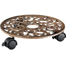 Kovová podložka pod kvetináč s kolieskami