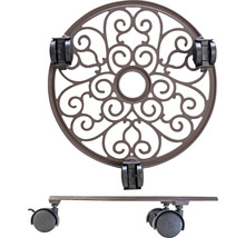 Kvetinový vozík z kovu s kolieskami