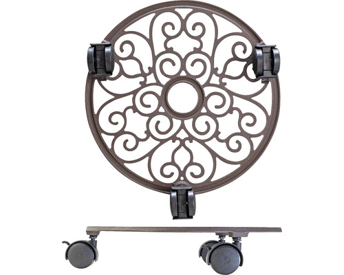 Kvetinový vozík z kovu s kolieskami