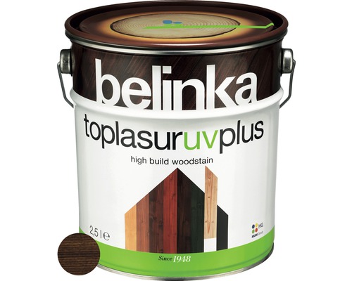 Silnovrstvá lazúra Belinka Toplasur palisander 2,5 l Belinka Toplasur UV Plus lazúra na drevo plechovka 2,5 litra