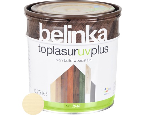 Silnovrstvá lazúra Belinka Toplasur bezfarebná 0,75 l Belinka Toplasur UV Plus lazúra na drevo v plechovke, 0,75 litra