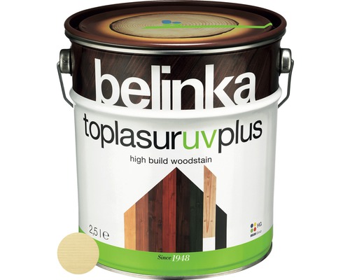 Silnovrstvá lazúra Belinka Toplasur bezfarebná 2,5 l Belinka Toplasur UV Plus lazúra na drevo v 2,5-litrovej plechovke